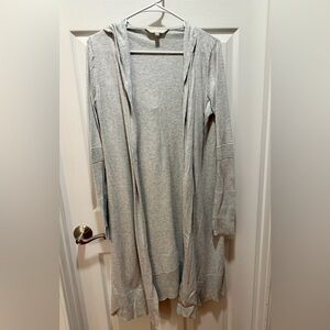 Athleta Light Heather Gray Long Knit Cardigan
